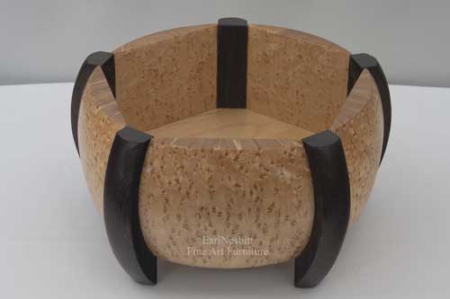 birdseye maple and wenge jewelry box shown without lid